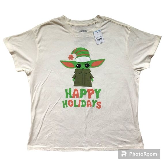 Star Wars Tops - NWT Yoda Happy Holidays Tee Size XL